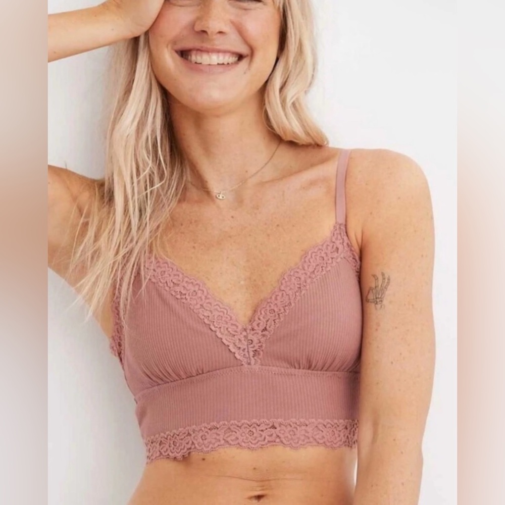Aerie Mauve Lace Bralette